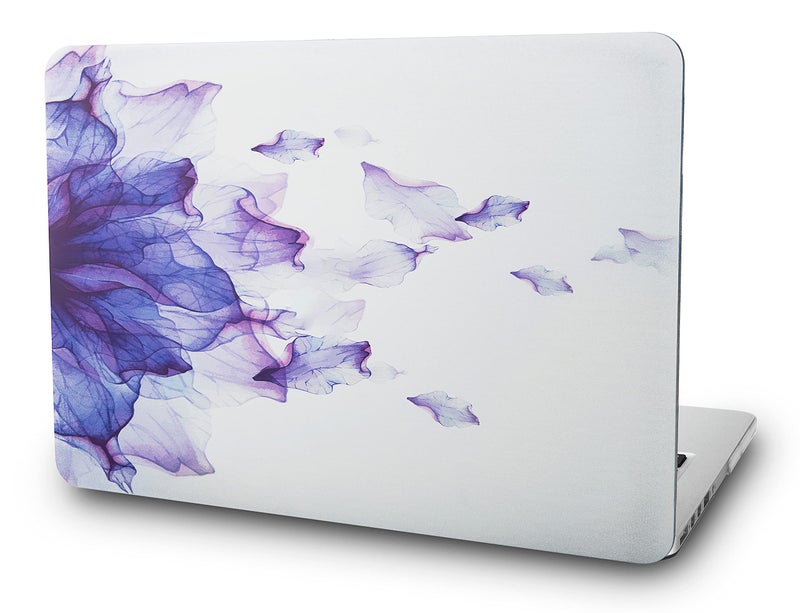 KECC Compatible with MacBook Air 13 inch Case 2022 2021 2020 2019 2018 Release M1 A2337 A2179 A1932 Plastic Hard Shell for MacBook Air 13.3 inch + Keyboard Cover + Sleeve, Purple Flower - Image 3